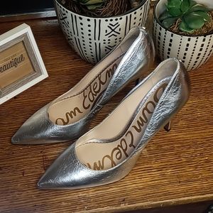 Metallic Silver Pumps